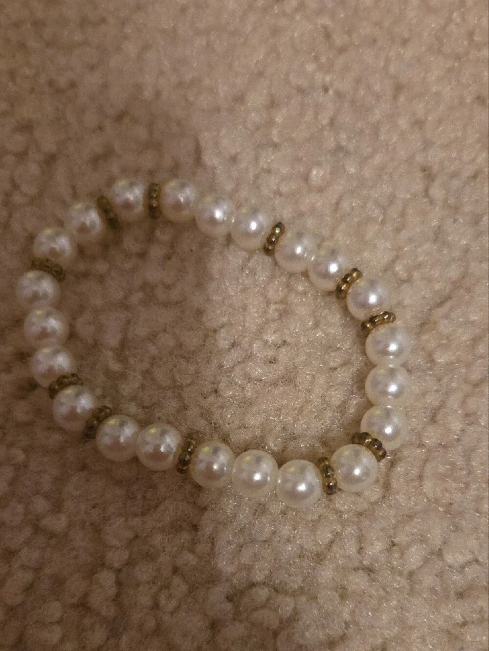 Classic White Pearl Bracelet with Gold Accents - Women’s Fashion Jewelry